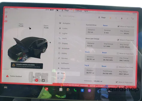 2021 Tesla Model Y Long Range Dual Motor All-Wheel Drive z USA, uszkodzony, nr VIN 5YJYGDEE9MF199888